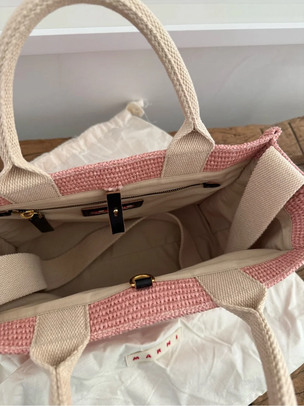 MARNI Woven Pink Tote Bag - Women's Casual Shoulder Bag - Picture 4 of 15